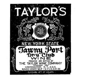 TAYLOR'S THE TAYLOR'S WINE COMPANY ESTABLISHED 1880 NEW YORK STATE W.T.CO. trademark