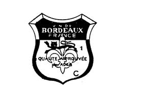 VN DE BORDEAUX FRANCE QUALITE APPROUVEE 1 C ADES trademark