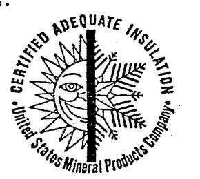 CERTIFIED ADEQUATE INSULATION UNITED STATES MINERAL PRODUCTS COMPANY trademark