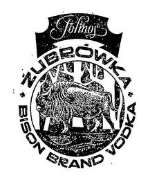 POLMOS ZUBROWKA BISON BRAND VODKA trademark