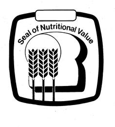 SEAL OF NUTRITIONAL VALUE trademark