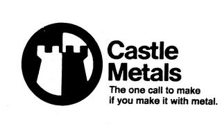 CASTLE METALS THE ONE CALL TO MAKE IF YOU MAKE IT WITH METAL. trademark