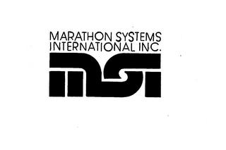 MARATHON SYSTEMS INTERNATIONAL INC. MSI trademark