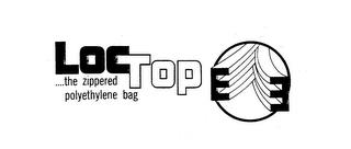 LOC TOP...THE ZIPPERED POLYETHYLENE BAG trademark