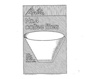 MELITTA NO.4 COFFEE FILTERS CONE-SHAPED FILTER GETS THE MOST OUT OF YOUR COFFEE trademark