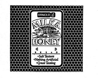 ARNOLD MILK & HONEY BREAD SOFT TEXTURE NOTHING ARTIFICIAL GREAT TASTING trademark