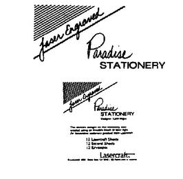 PARADISE STATIONERY LASER ENGRAVED trademark