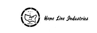 HOME LINE INDUSTRIES H. L. I. AT YOUR SERVICE trademark