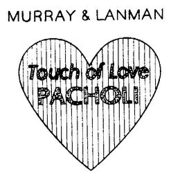 MURRAY & LANMAN TOUCH OF LOVE PACHOLI trademark