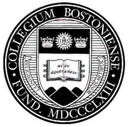 COLLEGIUM BOSTONIENSE FUND. MDCCCLXIII RELIGIONI ET BONIS ARTIBUS trademark