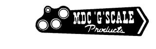 MDC 'G' SCALE PRODUCTS trademark