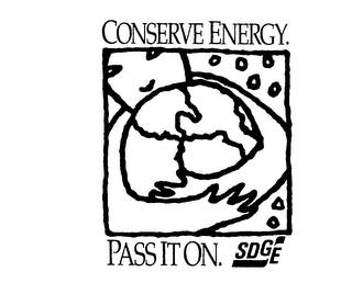 CONSERVE ENERGY. PASS IT ON. SDGE trademark