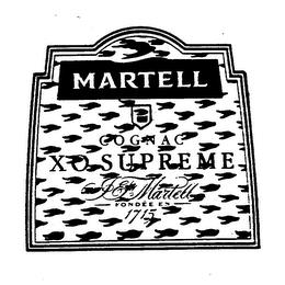 MARTELL XO SUPREME COGNAC JF MARTELL FONDEE EN 1715 trademark