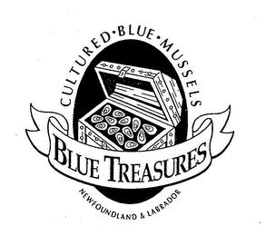 BLUE TREASURES CULTURED BLUE MUSSELS NEWFOUNDLAND & LABRADOR trademark