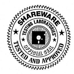 SHAREWARE TESTED AND APPROVED TESTING LABORATORIES OFFICIAL SEAL trademark