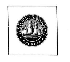 HISTORIC SAVANNAH GEORGIA 1733 trademark