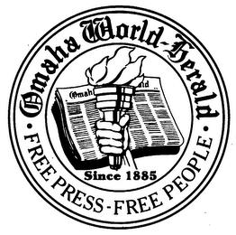 OMAHA WORLD-HERALD FREE PRESS-FREE PEOPLE SINCE 1885 trademark