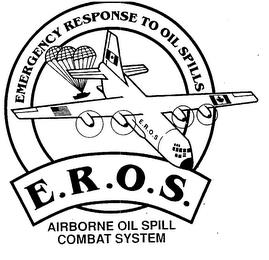 EMERGENCY RESPONSE TO OIL SPILLS E.R.O.S AIRBORNE OIL SPILL COMBAT SYSTEM trademark