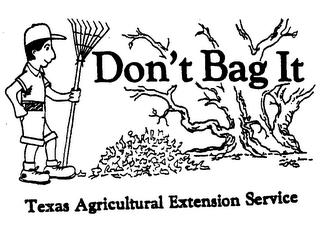 DON'T BAG IT TEXAS AGRICULTURAL EXTENSION SERVICE trademark