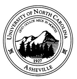 UNIVERSITY OF NORTH CAROLINA LEVO OCULOS MEOS IN MONTES 1927 ASHEVILLE trademark