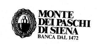 MONTE DEI PASCHI DI SIENA BANCA DAL 1472 MONTIS PASCUORUM trademark