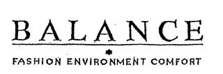 BALANCE FASHION ENVIRONMENT COMFORT trademark