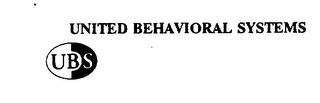 UBS UNITED BEHAVIORAL SYSTEMS trademark