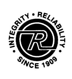 R INTEGRITY RELIABILITY SINCE 1909 trademark