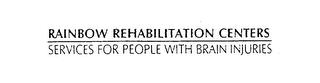 RAINBOW REHABILITATION CENTERS SERVICES FOR PEOPLE WITH BRAIN INJURIES trademark