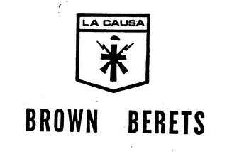 BROWN BERETS LA CAUSA trademark