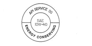 API SERVICE SG ENERGY CONSERVING SAE 10W-40 trademark