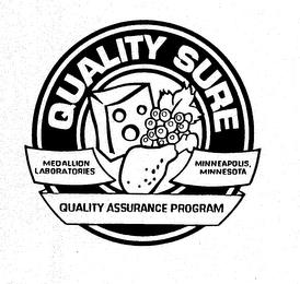 QUALITY SURE MEDALLION LABORATORIES MINNEAPOLIS, MINNESOTA QUALITY ASSURANCE PROGRAM trademark