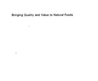 BRINGING QUALITY AND VALUE TO NATURAL FOODS trademark