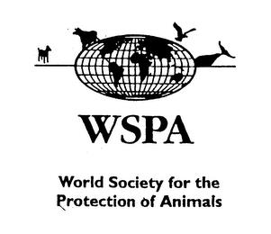 WSPA WORLD SOCIETY FOR THE PROTECTION OF ANIMALS trademark