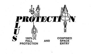 PROTECTION PLUS 100% FALL PROTECTION AND CONFINED SPACE ENTRY trademark