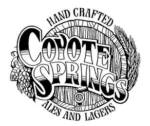 COYOTE SPRINGS HAND CRAFTED ALES AND LAGERS trademark