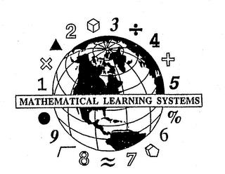 MATHEMATICAL LEARNING SYSTEMS 1 × 2 3 ÷ 4 + 6 % 6 7 8 9 · trademark