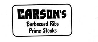 CARSON'S BARBECUED RIBS PRIME STEAKS trademark