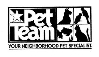 YOUR NEIGHBORHOOD PET SPECIALIST PET TEAM trademark