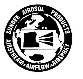 SUNBEE AIROSOL PRODUCTS AIRSTREAM=AIRFLOW=AIRSPRAY trademark