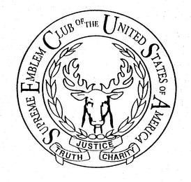 SUPREME EMBLEM CLUB OF THE UNITED STATES OF AMERICA JUSTICE TRUTH CHARITY trademark