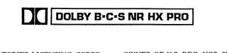 DD DOLBY B.C.S NR HX PRO trademark