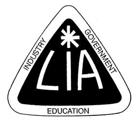 LIA INDUSTRY GOVERNMENT EDUCATION trademark