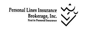 PERSONAL LINES INSURANCE BROKERAGE, INC. FIRST IN PERSONAL INSURANCE trademark