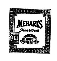 MEHARI'S MILD & SWEET AGIO FLOR FINA TABACOS PRIMEROS trademark