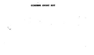 GINSENG SPORT HOT trademark