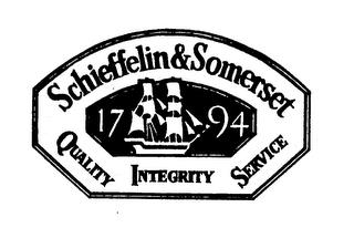 SCHIEFFELIN & SOMERSET QUALITY INTEGRITY SERVICE 1794 trademark