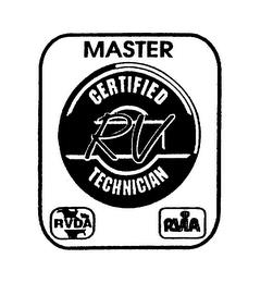 MASTER CERTIFIED RV TECHNICIAN RVDA RVIA trademark