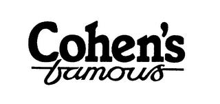 COHEN'S FAMOUS trademark