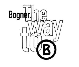 BOGNER. THE WAY TO B trademark